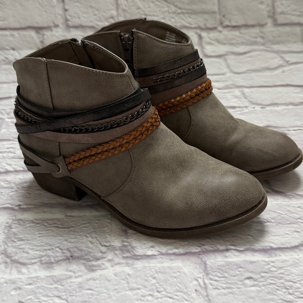 SO Women’s country western Ankle Booties grey & brown
